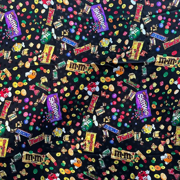 Vintage Planet Mars 100% Silk, 43" Square, M & M's Candy Novelty Print Scarf - Picture 7 of 9